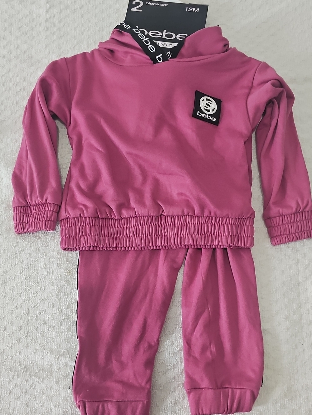 bebe Pink Hooded Pajama Set